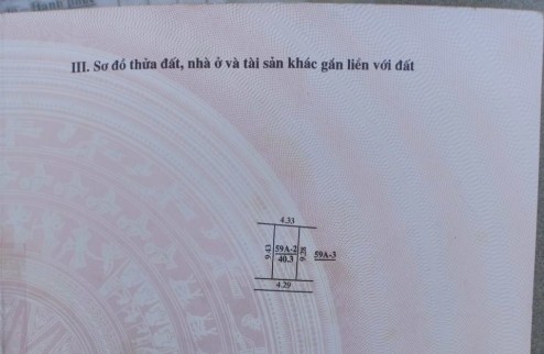 CC cần bán mảnh đất 40.3m2, tk5, nhỉnh 1 tỷ, An Thắng, Biên Giang, Hà Đông, Hà Nội